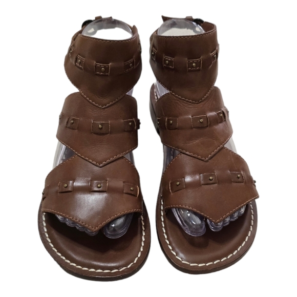 Bernardo Shoes - Bernardo Brown Leather Gladiator Strappy Flat Sandal Size 7 M